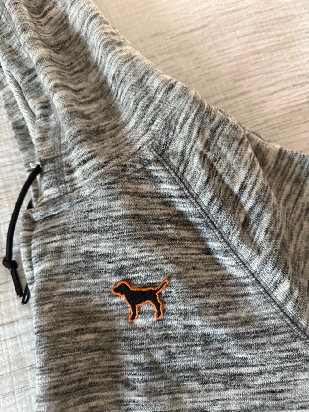 PINK Victoria's Secret Heather Gray Zip-Up Hoodie with Orange Logo
